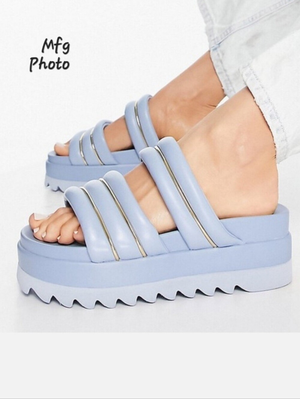 ASOS Designs Wide Fit Thea Padded Platform Mules, Womens 7
